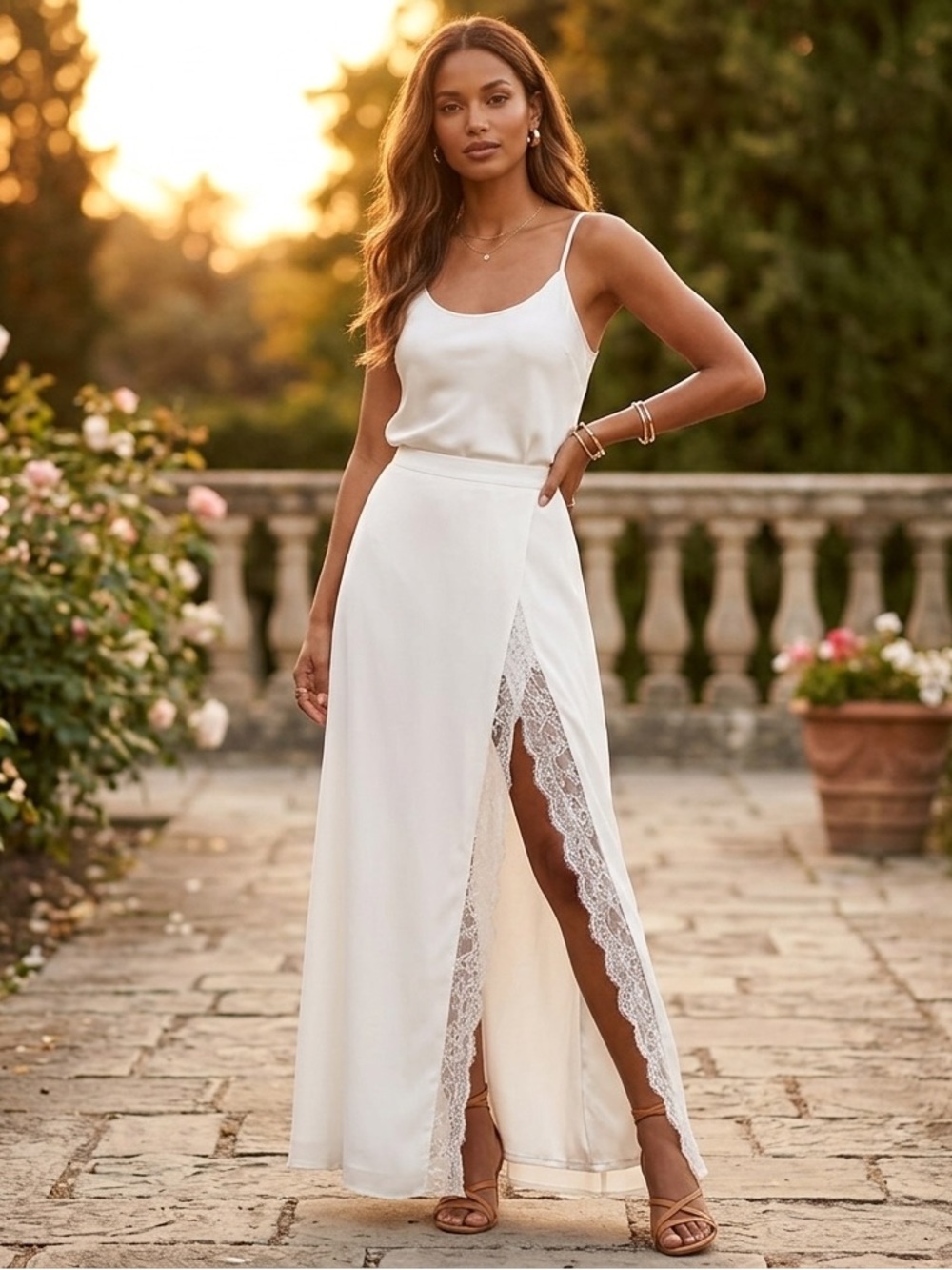 Elegant White Maxi Skirt by whyte valentyne